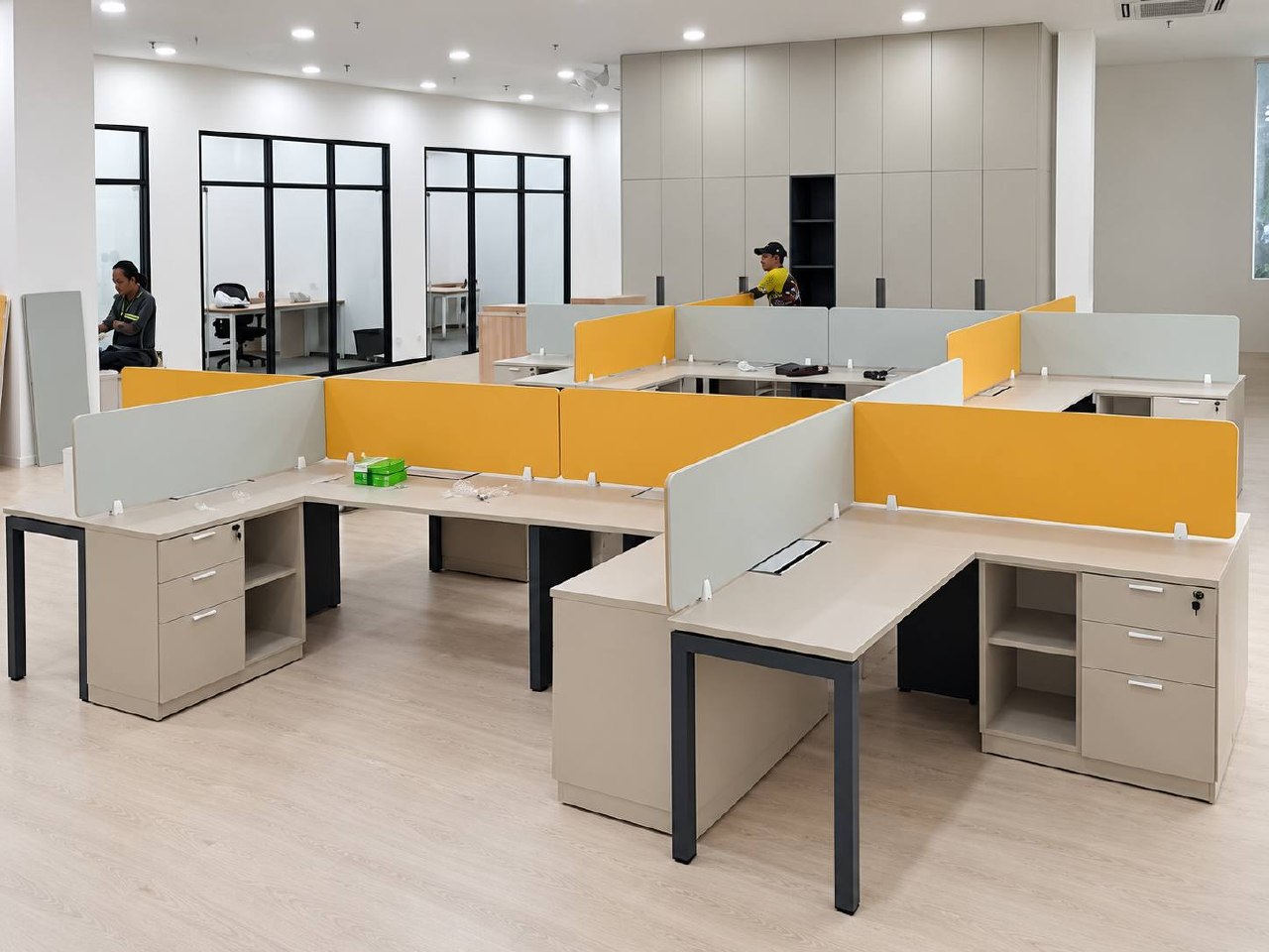 Francestel Factory office workstations and built-in cabinetry