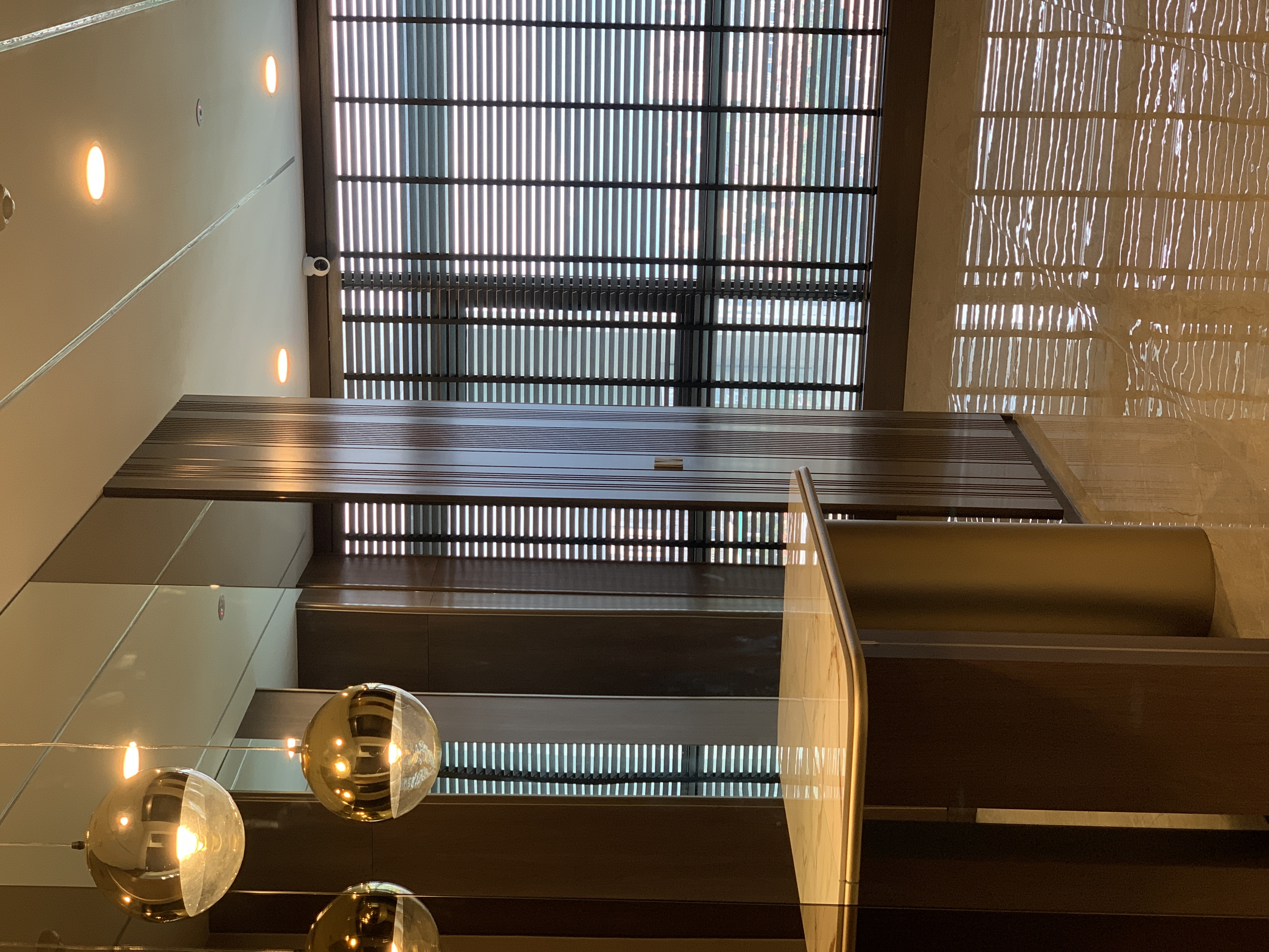 Park Regent dining counter and pendant lighting
